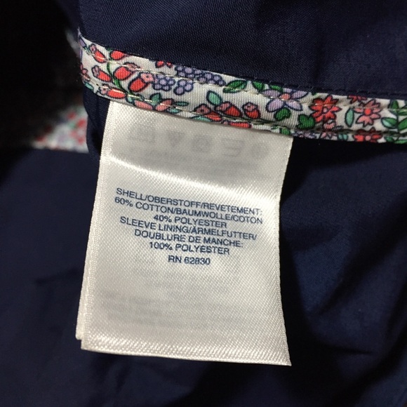 Lands End Windbreaker Jacket Women’s XL (18) Blue Full Zip Snap Removable Hood - Picture 10 of 11